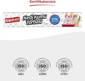 Resim Büzgülü Kedi Kumu Poşeti 7'li Set, 82x50 cm Extra Güçlü Büzgülü Kolay Bağlama, Pratik Sızdırmaz Kullan-At Torbası, Kedi Tuvalet Kabına Uygun, Hijyenik Temizlik Sağlayan Kedi Kumu Torbası 