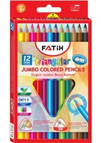 Resim Boya Kalemi Jumbo Üçgen 12 Renk Çok Renkli 