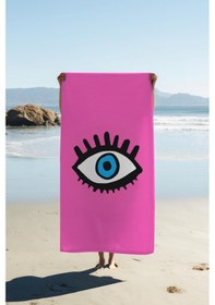 Resim Dijital Baskı Plaj Deniz Havlusu Göz Desenli Peştamal Hvl0199 Renkli 