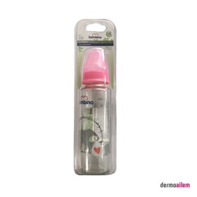 Resim Bambino Cam Biberon 225 Ml Figürlü Pembe B012 