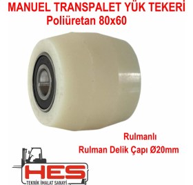Resim Hes Teknik Poliamid Platiniyum Rulmanlı Transpalet Yük Tekeri 80X70 
