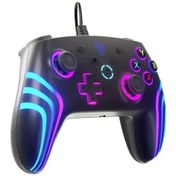 Resim Gaojunshop01 D03p-b Titreşim Ve Rgb Aydınlatmalı Xbox 360 Pc Ps4 Ps3 İçin Usb Kablolu Oyun Kumandası 