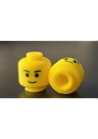 Resim Lego Brick Head Sarı Gülen Yüzlü Blok Oyuncak Kafa Tasarımlı 4 Adet Oto Sibop Kapağı 