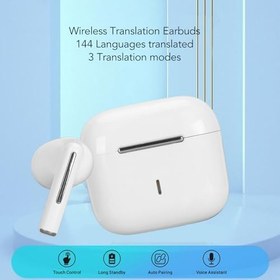 Resim Kablosuz Tercüman, Dil Tercüman Kulaklık Dokunmatik Kontrol Gerçek Zamanlı Çeviri Için Müzik Için 5.2 (WHITE) 