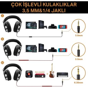 Resim Oneodio Pro 10 Profesyonel Studio Ses Kayıt Kulak Üstü Kulaklık 