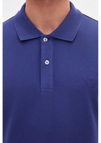Resim D's Damat Ds Damat Regular Fit Mor %100 Pamuklu Uzun Ömürlü Kıvrılmaz Polo Yaka Nakışlı T-shirt 4hc14ort51000 M01 