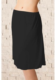 Resim Kadın Sıyah Uzun Polyester Klasik Jüpon Kombinezon Yeni Sezon Siyah 