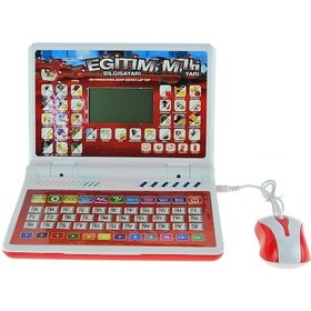 Resim Oyuncak Laptop Eğitici Bilgisayarı Türkçe İngilizce Eğitici Red 