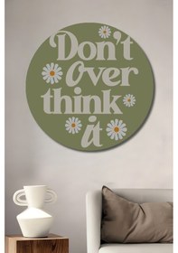 Resim Retro Papatya Tasarımlı Ahşap Tablo Yuvarlak Duvar Tablosu 1-32091 - 30 X 30 