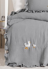 Resim Kanz Handmade Bebek 4 Kat %100 Pamuk Fırfırlı Müslin Örtü Seti - Ducky 