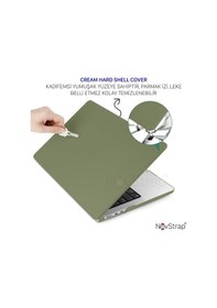 Resim NovStrap Apple Uyumlu MacBook Air M1 Çip A2337 A1932 A2179 13.3" Kılıf Cream Hard Shell Rubber Kapak 