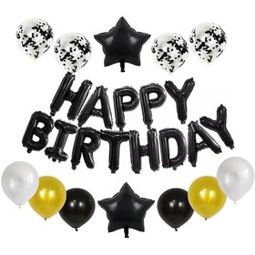 Resim Vkemall Siyah Doğum Günü Parti Dekorasyon Seti - Lateks Ve Aluminyum Folyo Balonlar İle Unutulmaz Parti Stili 