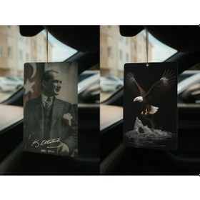 Resim Atatürk Ve Kartal - İkili Oto Kokusu - Dekoratif Araç Kokusu Ve Aksesuarı 
