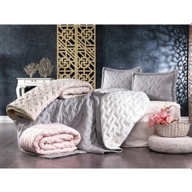 Resim Zen Comfort Dolgulu Çift Yönlü Çift Kişilik Yatak Örtüsü Gri 