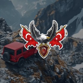 Resim Outdoor Adventures | Türk Kartalı Su Geçirmez Vinil Sticker - Laptoplar, Kasklar, Motosikletler, Gitarlar ve Daha Fazlası için Süslü Tasarımlı Dayanıklı ve Yaratıcı Etiket, Laptop Çıkartmaları | Süslü Kartal Tasarımı | Yapışkanlı Etiket 