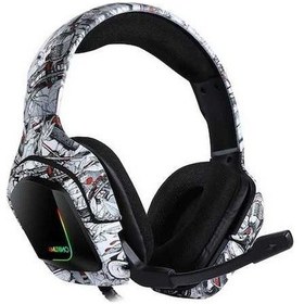 Resim Willowhaven Onıkuma K20 Oyun Kulaklığı: 40mm Surround, Gürültü Eng., Led Işık, Ses Kontrol, Camo Beyaz/ 