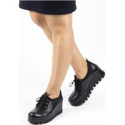 Resim Papuçcity Ahd 8082 Hakiki Deri Dolgu Topuk Kadın Günlük Ayakkabı 001 