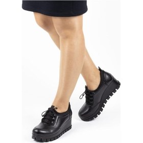 Resim Papuçcity Ahd 8082 Hakiki Deri Dolgu Topuk Kadın Günlük Ayakkabı 001 