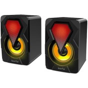 Resim Genel Markalar Rgb Led Işıklı Bilgisayar Hoparlörü Pc Laptop Oyuncu Hoparlörü 1+1 Ses Sistemi Usb Speaker 
