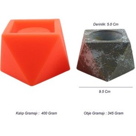 Resim Beton Saksı Silikon Kalıp - 122 