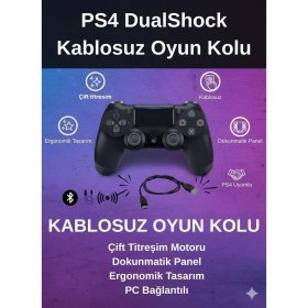 Resim Ps4 Dualshock Kablosuz Oyun Kolu | Playstation 4 Joystick | Pc Bağlantılı ! 
