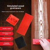 Resim Ahşap Desenli Rulo Şablon - Sahte Ahşap Dokulu Boya Aracı, DIY Ev Dekorasyonu ve Yenileme için Kauçuk Simülasyon Ahşap Desen Uygulayıcısı, Şeffaf ve Dayanıklı, Marangozluk Araçları ve Gadgetlar 