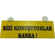 Resim Tky Cam Süsü Yazı ’bizi Konuşuyorlar Kanka’ Mdf Vantuzlu 