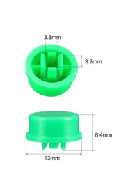 Resim Tact Switch Kapağı Yuvarlak Yeşil - 12X12X7.3Mm İle Uyumlu 