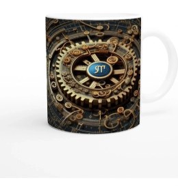 Resim Başak Burcu Baskılı Kahve Kupası - Zamanın Çarkları Astroloji Mekanizması Vs4 