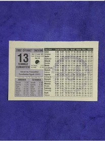 Resim 13 Temmuz 2002 Takvim Yaprağı - Nostalji Koleksiyonluk Takvim Yaprağı A 