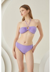 Resim Loya Kadın Lila Reps Boyundan Bağlamalı Tek Üst Bikini 