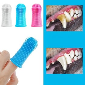 Resim Köpekler & Kediler için Ultra-Yumuşak Silikon Diş Fırçası - Ergonomik Saplı Nazik Diş Temizliği, Mavi & Pembe Kıllar, Evcil Hayvan Ağız Hijyeni İçin Mükemmel, Evcil Hayvan Diş Bakımı, Yumuşak Kıllı Fırça, Pil Olmadan 