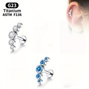 Resim G23 Titanyum Piercing 16G 18G İç Dişli Labret Dudak Kıkırdağı Piercingi 5A Sentetik Zirkonya Tragus Küpe Vücut Piercing Takısı 