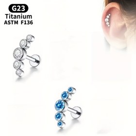 Resim G23 Titanyum Piercing 16G 18G İç Dişli Labret Dudak Kıkırdağı Piercingi 5A Sentetik Zirkonya Tragus Küpe Vücut Piercing Takısı 