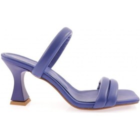 Resim Dgn 3025-23y Kadin İki Sirali Bantli Kadeh Topuklu Terlik 3025-2261-R8855 Saks 