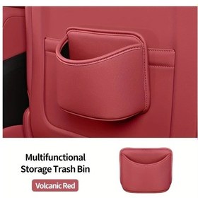 Resim Chuangyinshop Stylish Car Storage Box Volcano Red 1 Adet Multifonksiyonlu Araç Depolama Kutusu Çöp Kovası Bardak Tutucu Düzenleyici 