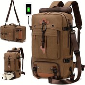 Resim 1 adet 40L Yürüyüş Sırt Çantası Ayakkabı Bölmesi ile, Büyük Kapasiteli Kamp Spor Çantası, Polyester Laptop Kılıfı, Ayarlanabilir Omuz Askıları, Fermuarlı Kapatma, USB Şarj Portu, Elde Yıkanabilir, Yürüyüş Aksesuarları 