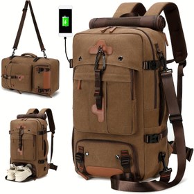 Resim 1 adet 40L Yürüyüş Sırt Çantası Ayakkabı Bölmesi ile, Büyük Kapasiteli Kamp Spor Çantası, Polyester Laptop Kılıfı, Ayarlanabilir Omuz Askıları, Fermuarlı Kapatma, USB Şarj Portu, Elde Yıkanabilir, Yürüyüş Aksesuarları 