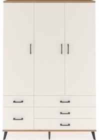 Resim Arges Dolap 5 Raflı 5 Çekmeceli Tek Askılı 132x30x195 Çam-aytaşı/aytaşı Aytası/aytası 