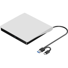 Resim Huttrequ Harici CD DVD +/- Rw Drive USB 3 0 &amp Usb-C Taşınabilir CD &amp DVD Rom Burner Player Reader Writer Rewriter Disk Drive Beyaz (Yurt Dışından) 