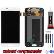 Resim Genos Samsung G920 S6 Lcd Ekran Beyaz Montaj Kiti Hediye 