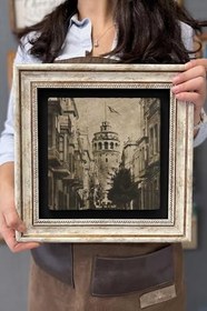 Resim Oscar Stone Decor Çerçeveli Tablo Taş Duvar Dekoru 30 X 30 Cm Istanbul Eski Galata Kulesi Cdd3030-042 