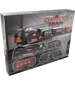 Resim Brother Toys 23 Parça Pilli Sesli ve Işıklı Klasik Tren 105 cm 3 Farklı Ray Seçeneği Oyuncak Lokomotif Seti 