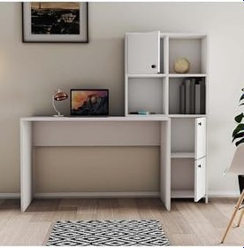 Resim Mezza 1991 Sılence Kitaplık - Çalışma Masası Takımı Beyaz 