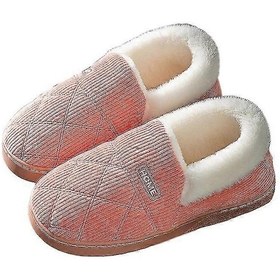 Resim Unisex Erkek Kadın Kalın Pamuklu Terlikler Moda Ev Terlikleri Newway Pembe 