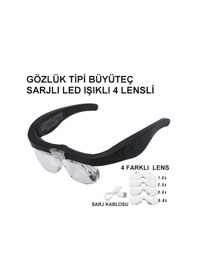 Resim Şarjlı Gözlük Büyüteç 4 Farklı Lens 11537dc 