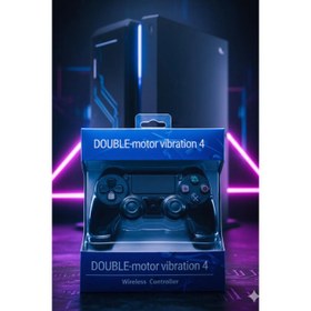 Resim GlrTech P4 Siyah Kablosuz Oyun Kolu Double Motor Titreşimli Şarj Edilebilir PS4 Uyumlu 