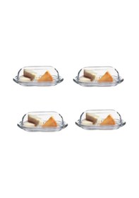 Resim Paşabahçe Tereyağlık Saklama Kabı Kahvaltılık 4 Lü Set Basic Model Cam 