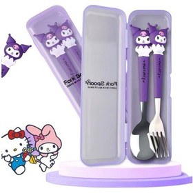 Resim Sanrio Kuromi 2li Çatal Kaşık Takımı 