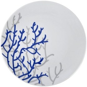 Resim Mercan Mavi Tabak 4'lü Set Beyaz - Mavi 